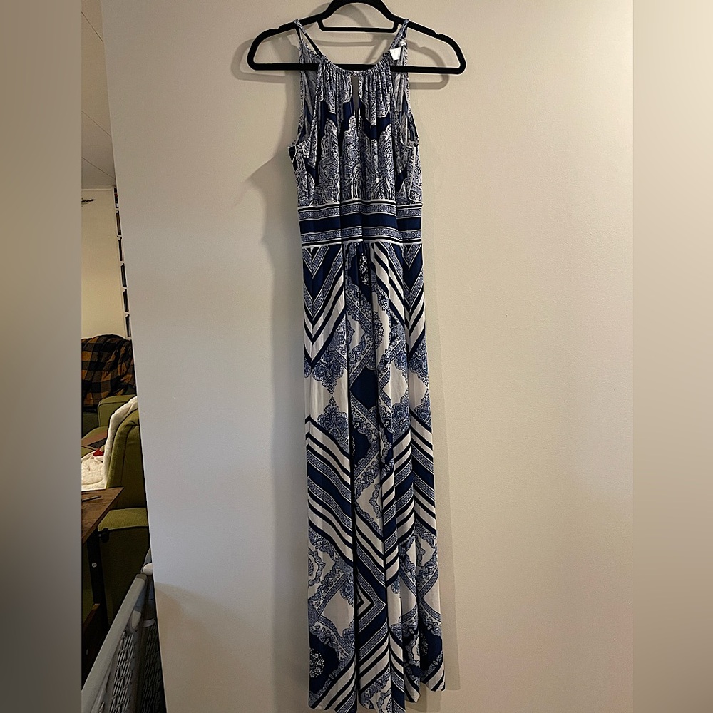 London Times blue maxi dress